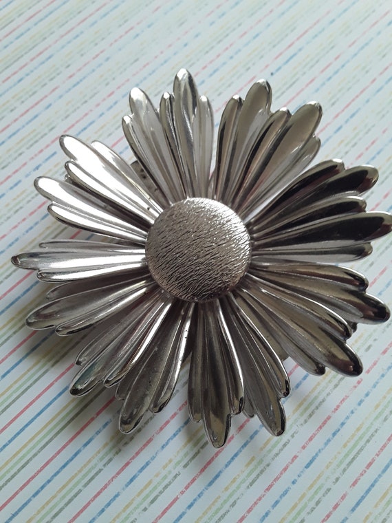 Sara Coventry Silver Flower Brooch - Vintage - image 1