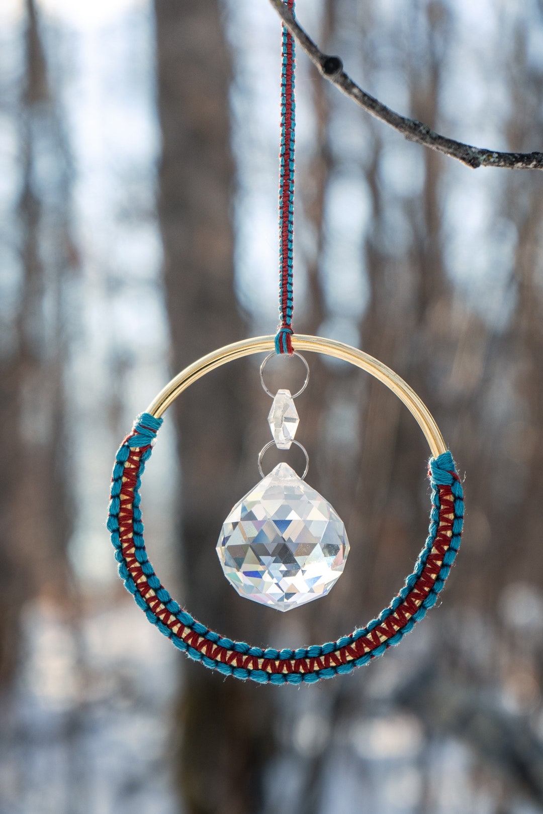 Zig Zag Macramé Suncatcher Sunlight Rainbow Maker Macramé Etsy