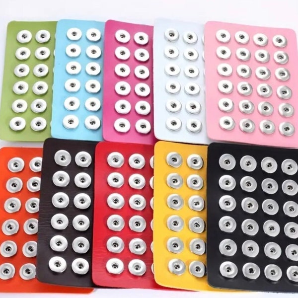 Snap Jewelry / Snap Button Storage Pad / Snap Button Holder / Snap Button Display / Holds 24 snaps / 18-20 mm / 11 Colors / High Quality!