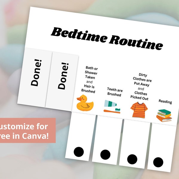 Magnet Flip Chore or Routine Chart for Young Kids, Print at Home Chore Chart, Bedtime Routine Flip Chart, Morning Routine Chart