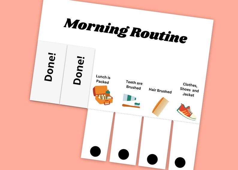 Magnet Flip Chore or Routine Chart for Young Kids, Print at Home Chore ...