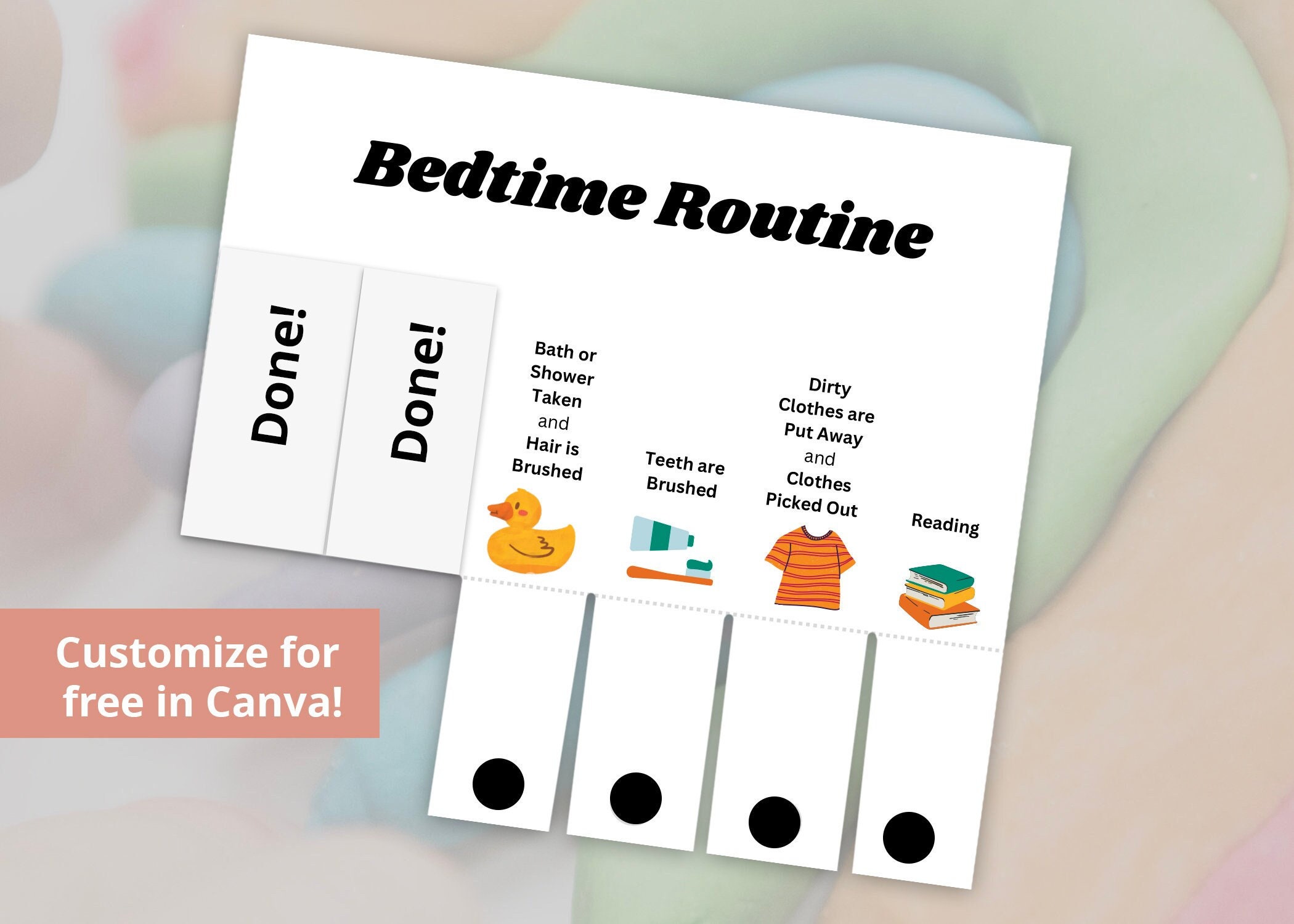 Magnet Flip Chore or Routine Chart for Young Kids, Print at Home Chore ...