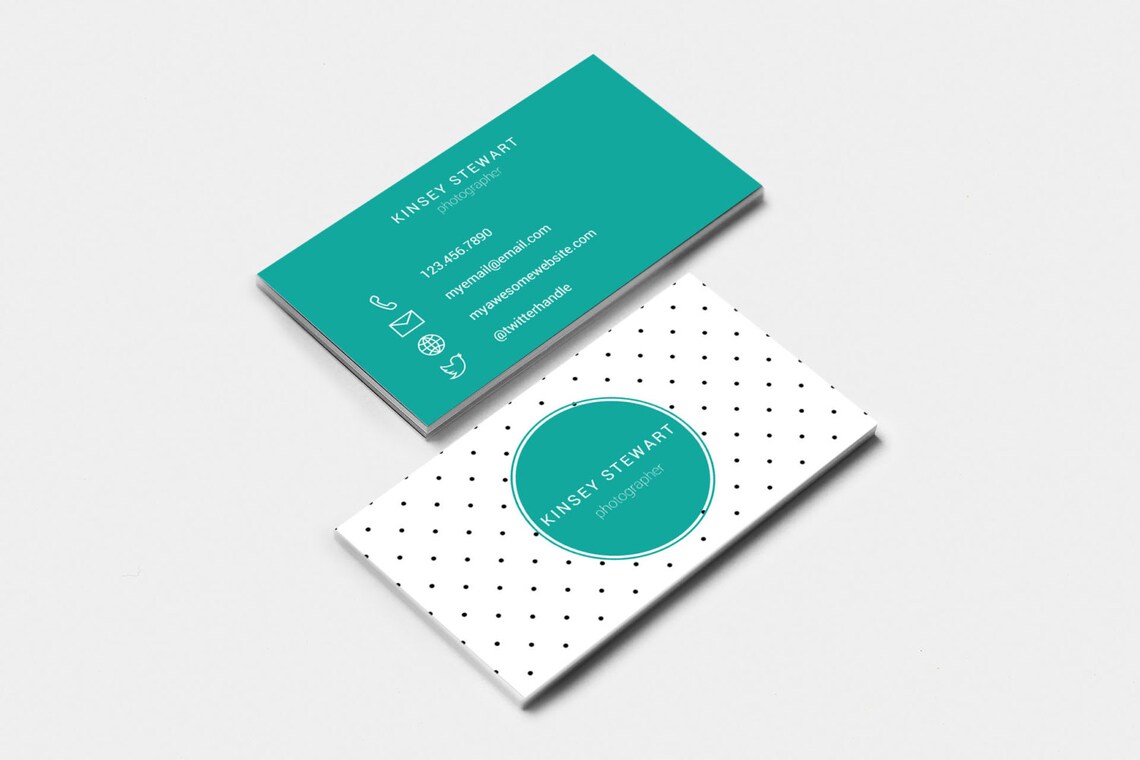 Editable & Printable Business Card Template DOTS, Feminine Business
