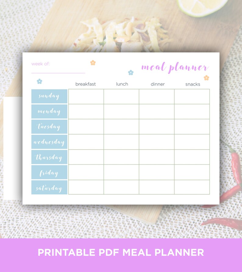 Meal Plan Printable, Meal Planner Printable, Meal Planning, Weekly Meal ...