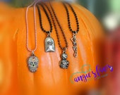 Ball Chain Necklaces, Halloween, RIP Tombstone, Sugar Skull, Mummy, Skeleton