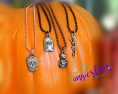 Ball Chain Necklaces, Halloween, RIP Tombstone, Sugar Skull, Mummy, Skeleton