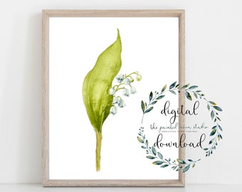 Lily of the Valley digital download watercolor art