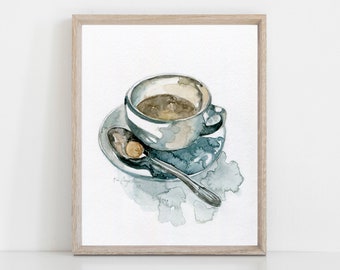 Coffee Cup Watercolor Art Print