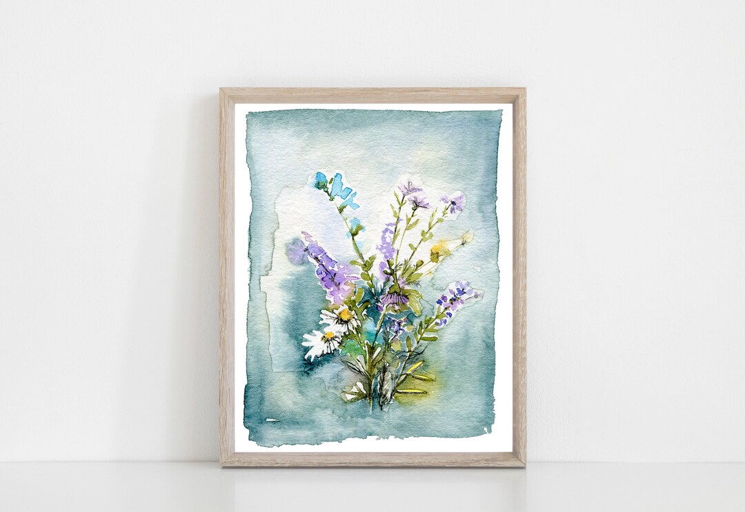 Wildflowers Floral Art Print, 8 X 10 Wall Art, Watercolor Wall Art - Etsy
