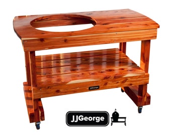 JJGeorge Big Green Egg Table - free shipping! (Compact table for Large Green Egg)