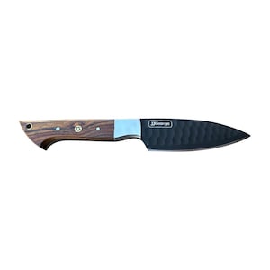 JJGeorge Handcrafted D2 Steel Paring Knife – 4.5&quot; Blade with Rosewood Handle & Leather Sheath