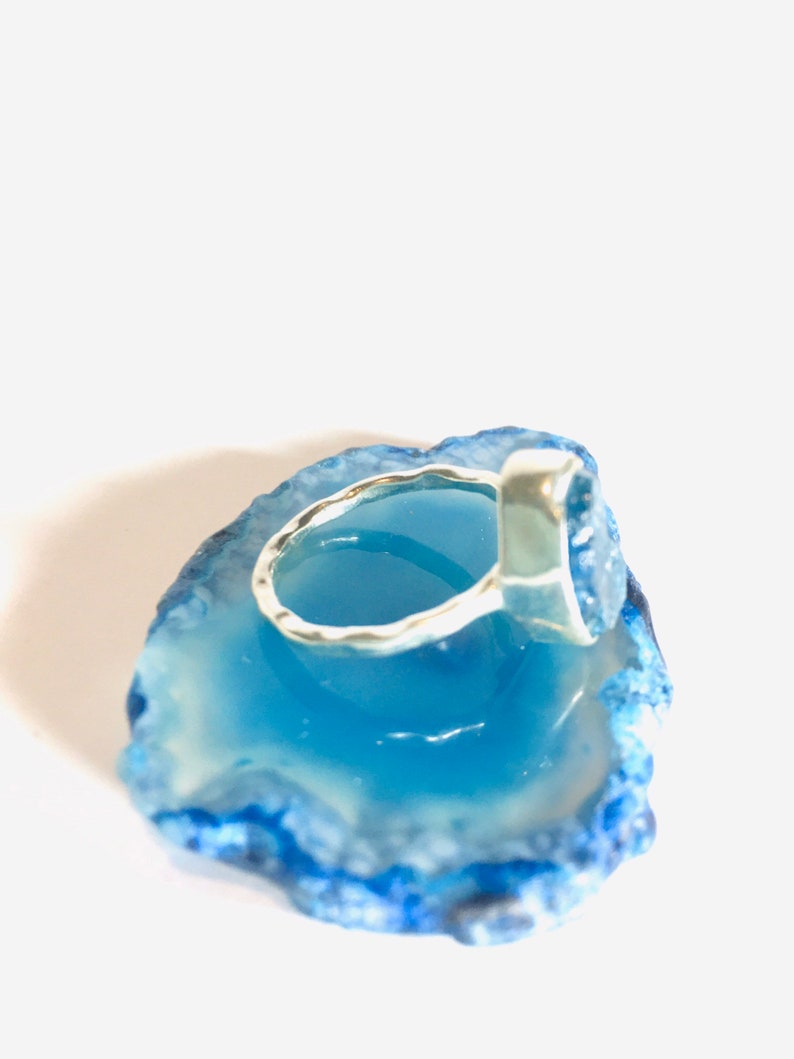 Gift for Her Stackable Ring Raw Gemstone Raw Stone Ring Size 7 Rough Stone Ring Solid 925 Sterling Silver Blue Apatite Gemstone Ring