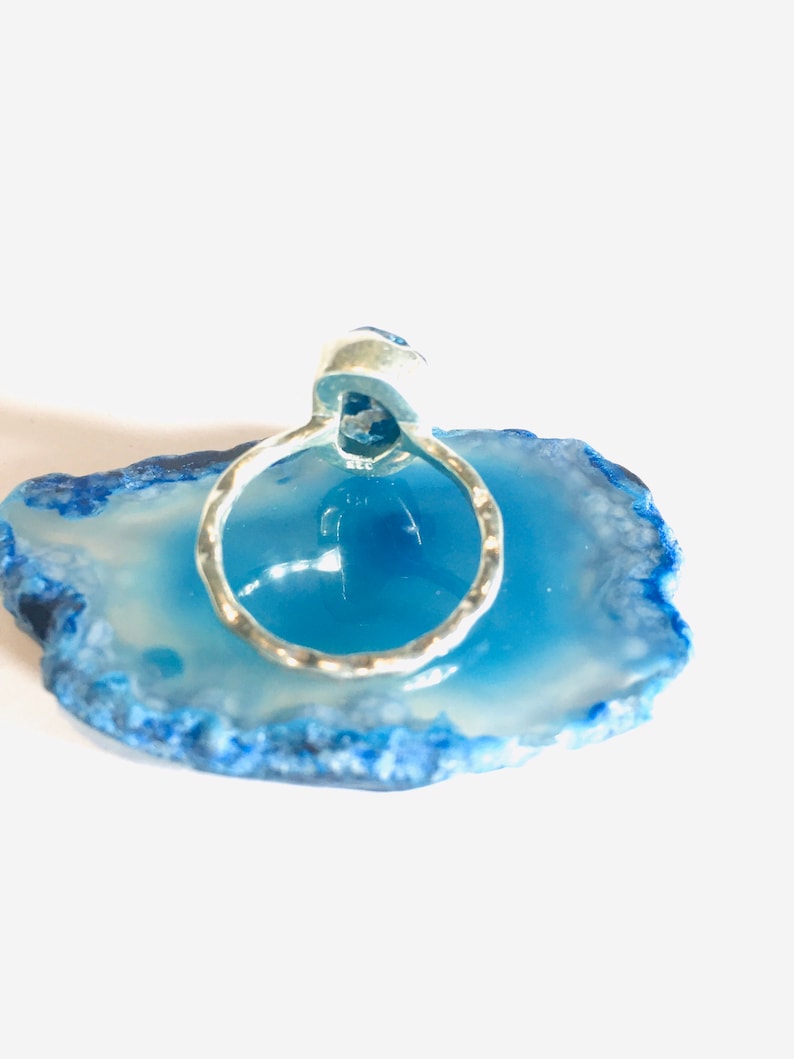 Gift for Her Stackable Ring Raw Gemstone Raw Stone Ring Size 7 Rough Stone Ring Solid 925 Sterling Silver Blue Apatite Gemstone Ring