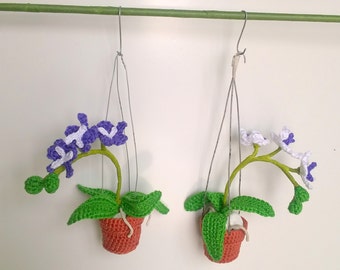 Mini Orchid Pot Pattern, crochet flower, mini bouquet, PDF INSTANT DOWNLOAD