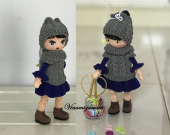 Clara Doll Crochet & Knit Pattern: 8-inch Amigurumi (PDF Pattern)