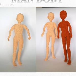 Doll man body Pattern, doll amigurumi, doll crochet, PDF INSTANT DOWNLOAD