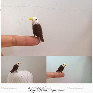 Mini Bald Eagle Pattern, miniature amigurumi, animals crochet - PDF INSTANT DOWNLOAD