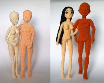 Woman and man body Pattern, doll amigurumi, doll crochet, PDF INSTANT DOWNLOAD