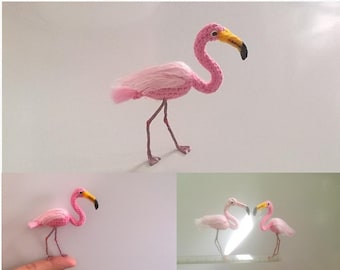 Mini Flamingo Pattern, miniature amigurumi, animals crochet - PDF INSTANT DOWNLOAD