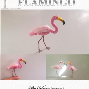 Mini Flamingo Pattern, miniature amigurumi, animals crochet - PDF INSTANT DOWNLOAD