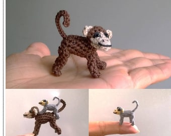 Mini Monkey Pattern, miniature amigurumi, animals crochet - PDF INSTANT DOWNLOAD