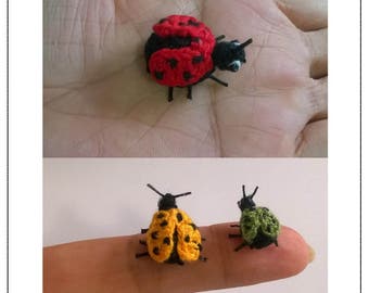 Mini Ladybug Pattern, miniature amigurumi, animals crochet - PDF INSTANT DOWNLOAD