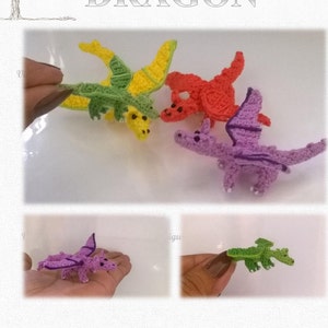 Mini Dragon  Pattern, miniature amigurumi, animals crochet # 114, PDF INSTANT DOWNLOAD