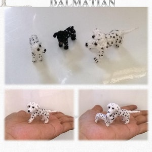 Tiny Dalmatian Dog Pattern, miniature amigurumi, animals crochet # 110, PDF INSTANT DOWNLOAD