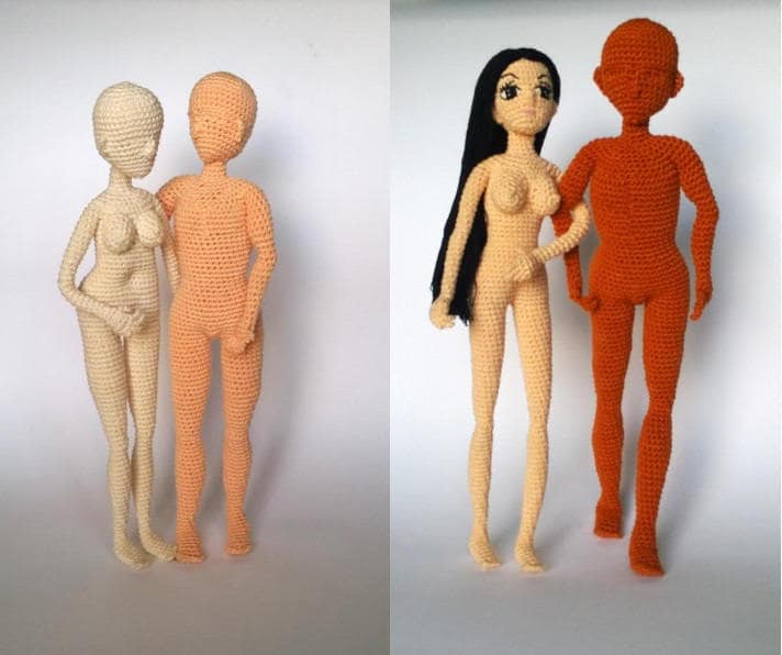 Woman and man body Pattern, doll amigurumi, doll crochet, PDF INSTANT DOWNLOAD