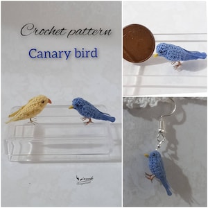 Tiny Canary Pattern, miniature amigurumi, animals crochet - 1224