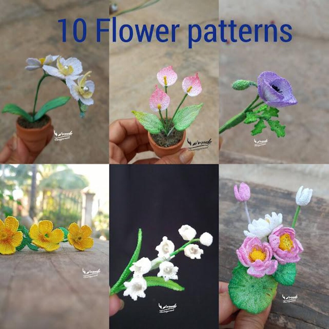 Crochet Flower Pattern Bundle: 10 Mini Bouquet Designs (PDF Download ...
