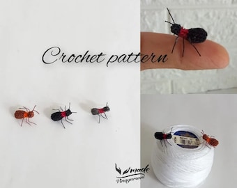 Patrón de Hormiga Pequeña, amigurumi en miniatura, animales a crochet - 1324