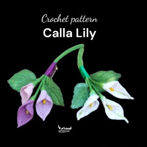 Mini Calla lily Pattern, crochet flower, mini bouquet, F2124