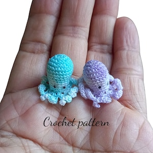Patrón de Pulpo Miniatura, amigurumi en miniatura, animales a crochet