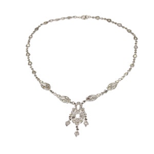 Vintage georgische Revival Strass Lavalier Halskette