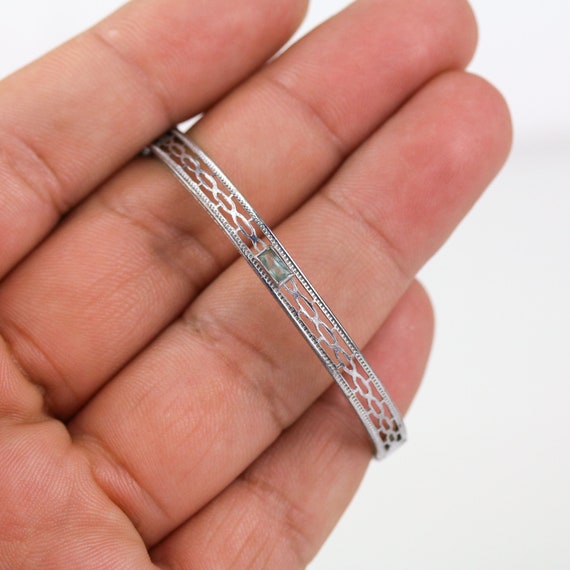 Antique Art Deco Nuwite Rhodium Plated Filigree B… - image 4