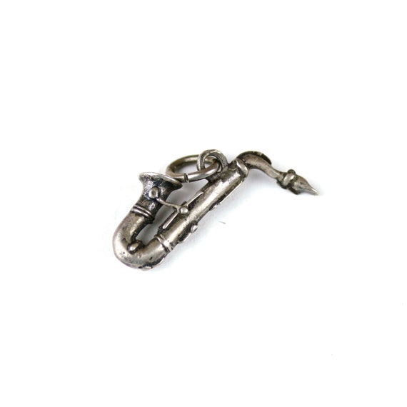 Vintage Sterling Silver Saxophone Bracelet Charm - image 2