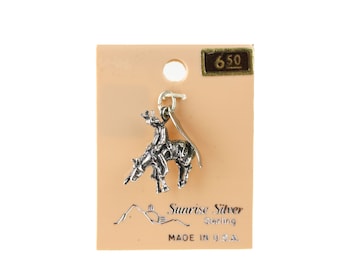 Vintage Sterling Silver Sunrise Trading Post End of the Trail Bracelet Charm