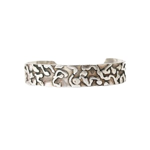 Vintage Signed Brutalist Free Form Sterling Silver Cuff Bracelet