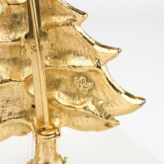 Vintage Signed Hedy Enamel Christmas Tree Brooch - image 3
