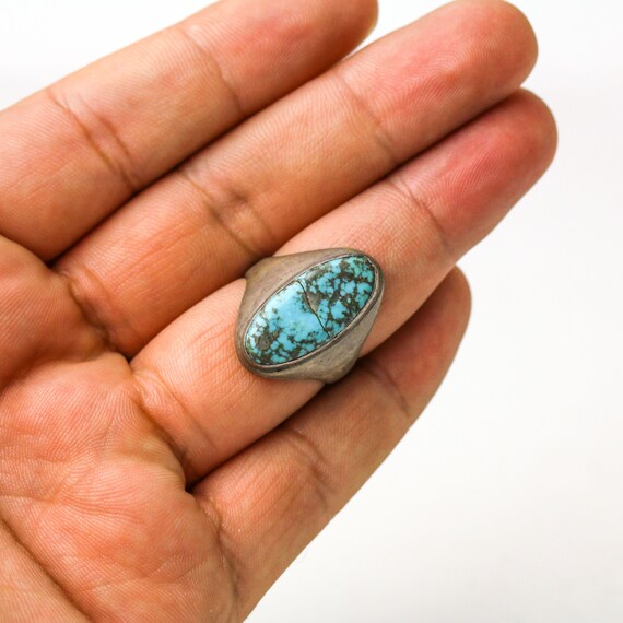 Vintage Navajo Sterling Silver Morenci Turquoise … - image 4