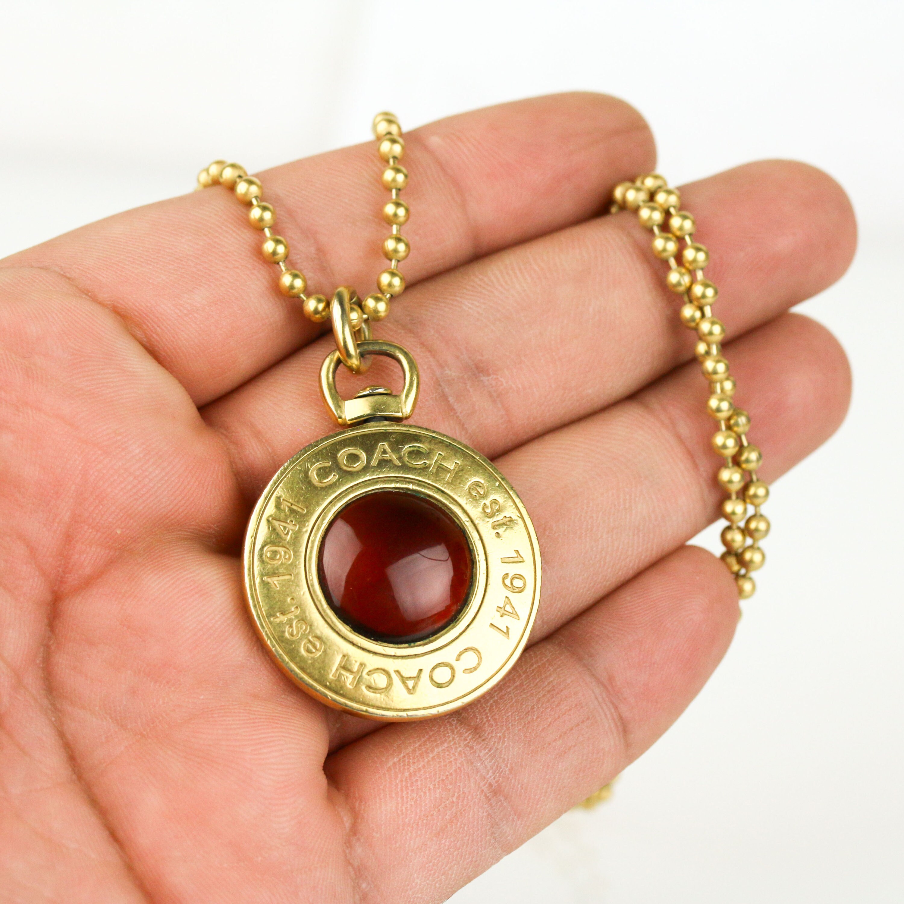 Coach Est. 1941 Logo Medallion Pendant Necklace Etsy Ireland