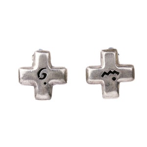 Vintage Annie Kajiya &quot;Sign Language&quot; Sterling Silver Clip-on Earrings