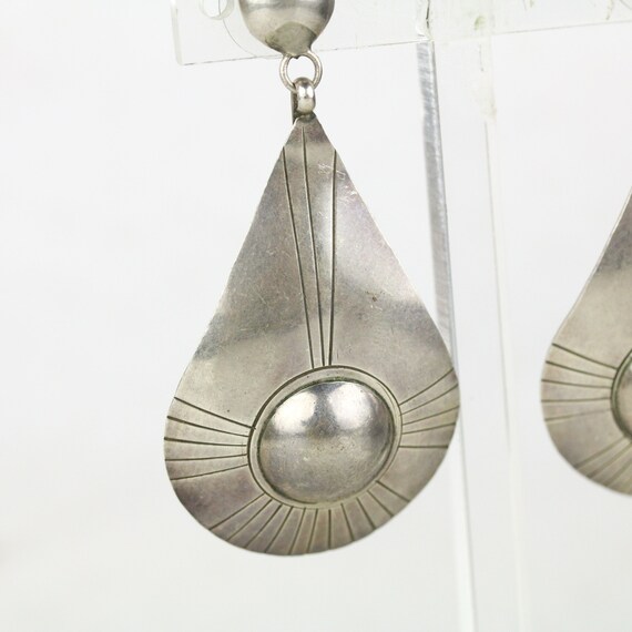 Vintage Navajo Sterling Silver Tear Drop Concho D… - image 2