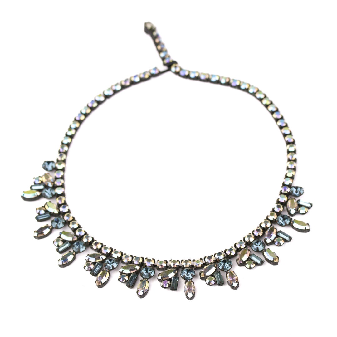 Vintage Hattie Carnegie AB Rhinestone Choker Necklace Etsy