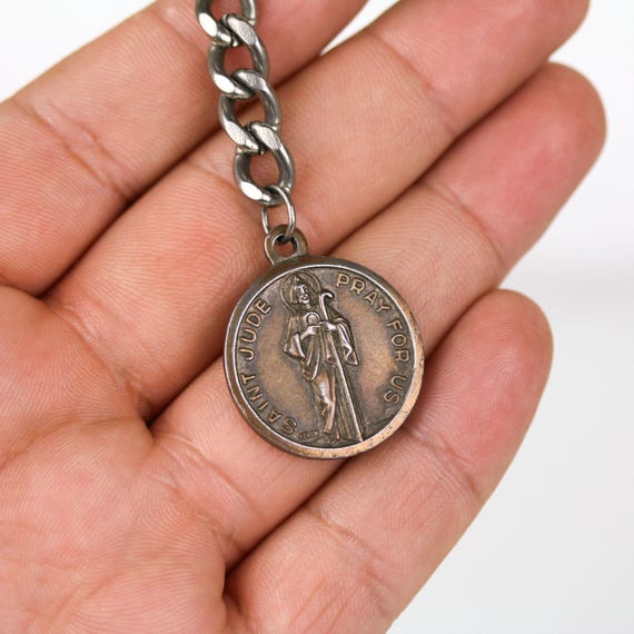 Vintage Bronze Finish Jude Christopher Keychain