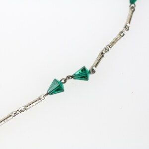 Vintage Art Nouveau Revival Green Glass Necklace image 5