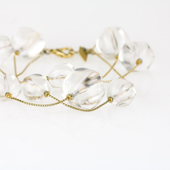 Vintage Anne Klein Chunky Lucite Bead 3 Strand Br… - image 2