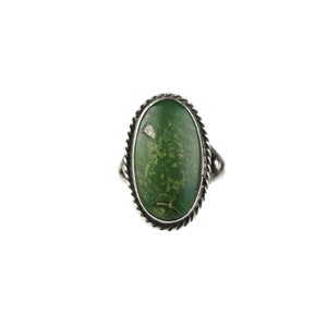 Vintage 1940&#39;s Navajo Sterling Silver Variscite Ring Size 5.5