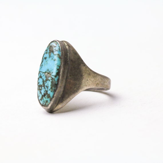 Vintage Navajo Sterling Silver Morenci Turquoise … - image 2